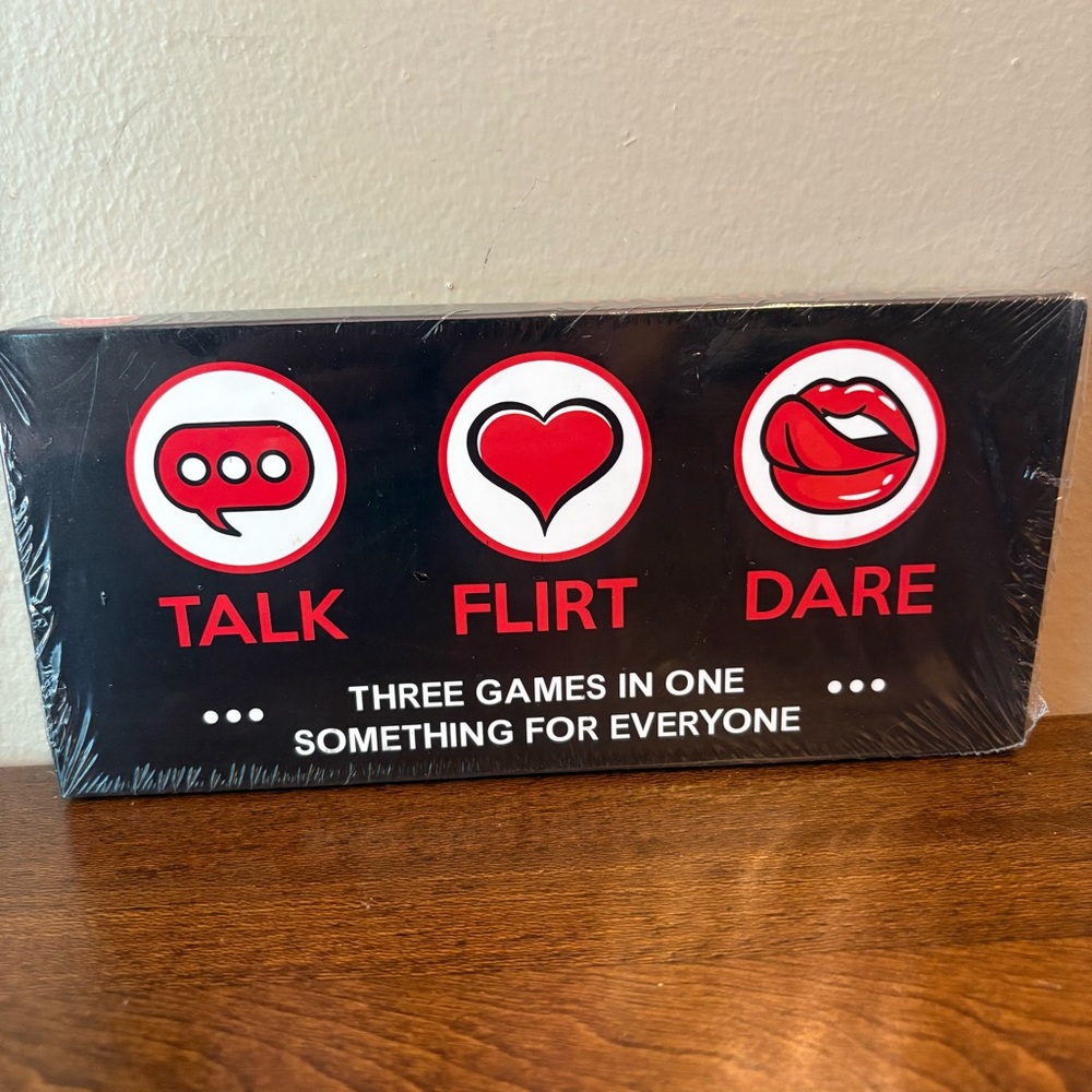 Talk Flirt Dare Card Game - Black and Red